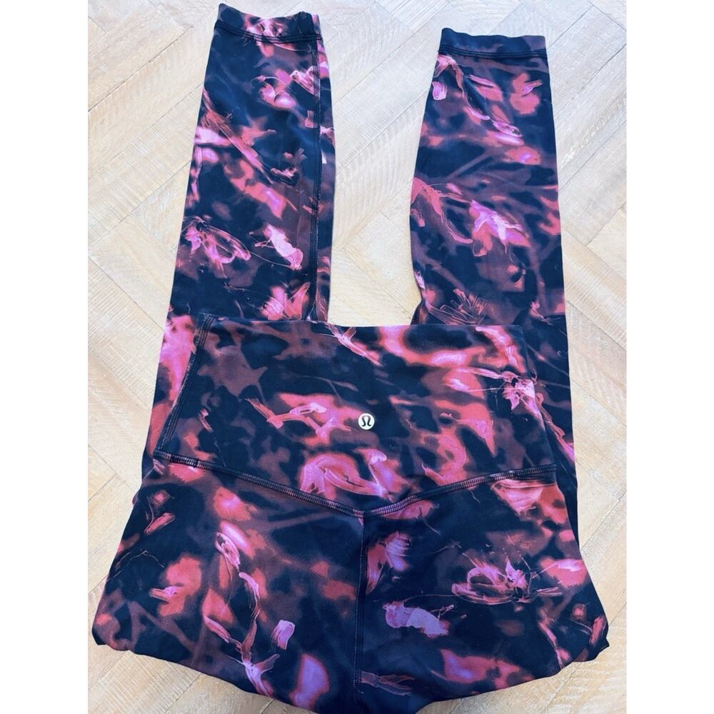 Lululemon Align High-Rise Pant Intensity Pink Blossom Multi Sz 4 Gym Wear